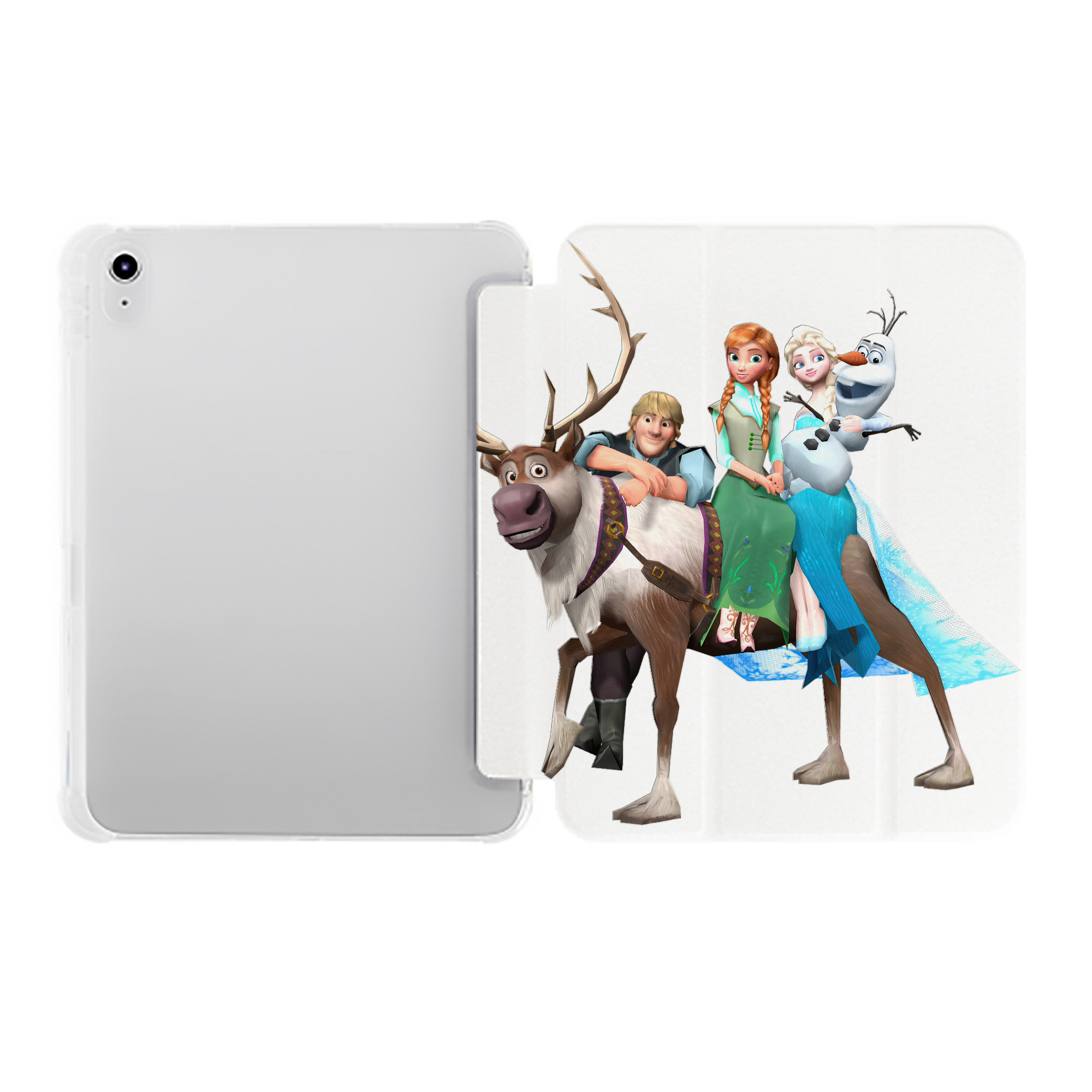 （画像用） アナと雪の女王 アンナ エルサ Frozen Anna Elsa IPad ケース ペン収納付き 三つ折りスタンド PUレザー×シリコン 対応機種9.5/10.5/10.9インチ